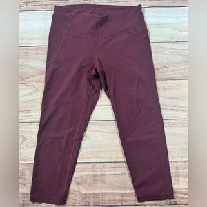 Prana Chakra Capri Leggings Women's Size Small Burgundy Maroon